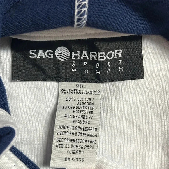 Sag Harbor sport hoodie size 2X cotton blend button down hoodie sweater pockets - Picture 9 of 10